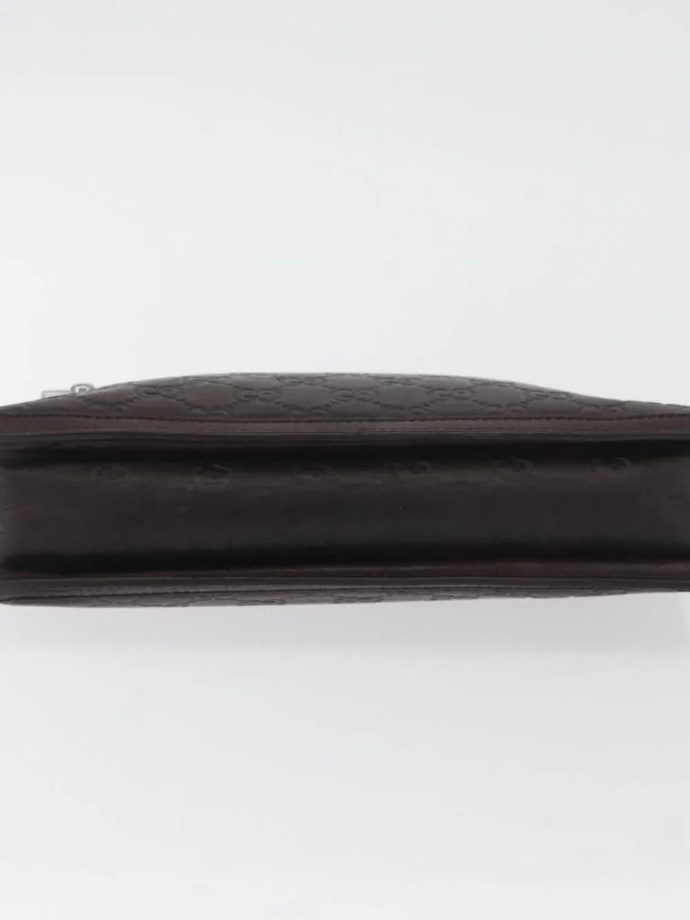 GUCCI GG Canvas Guccissima Clutch Bag Leather Brown 152600 Auth ka3732